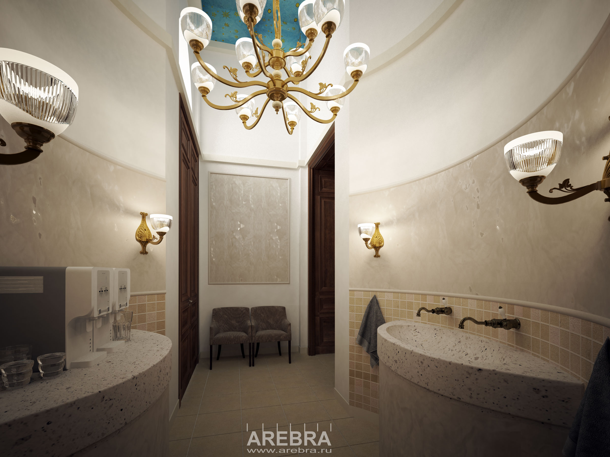 Дизайн проект интерьера кабинетов и тамбура в Большой Хоральной Синагоге Санкт Петербурга.