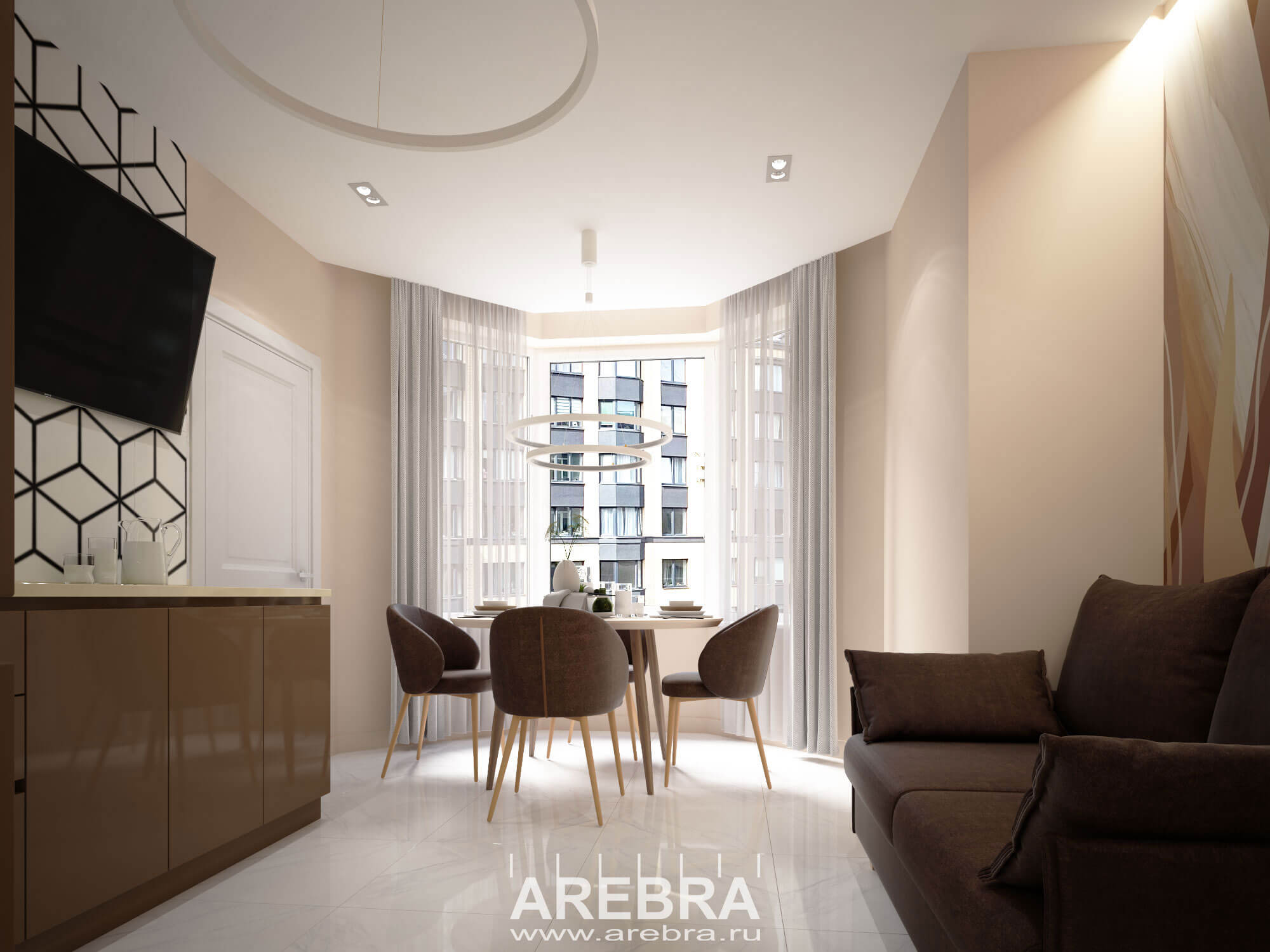Дизайн проект интерьера квартиры общей площадью 69,7м2, г. Санкт-Петербург, ул. Малая Бухарестская, д12